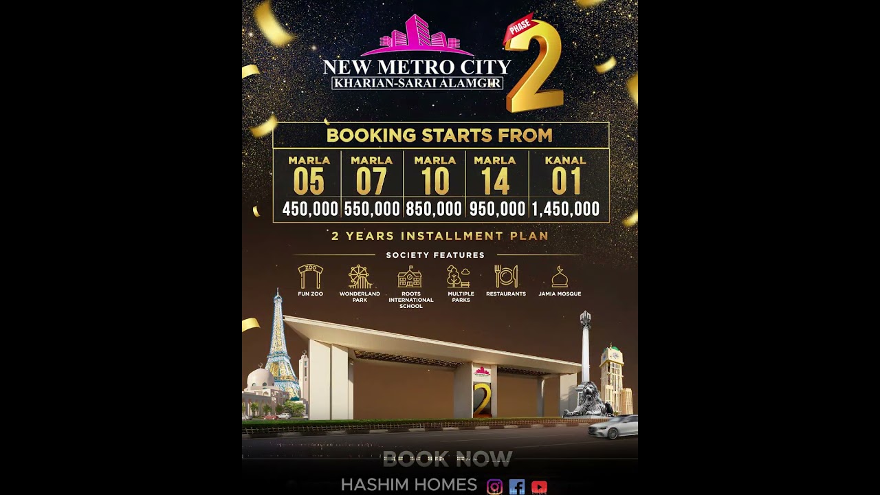 𝐍𝐌𝐂 𝐊𝐡𝐚𝐫𝐢𝐚𝐧 𝐏𝐡𝐚𝐬𝐞𝟐 𝐏𝐚𝐲𝐦𝐞𝐧𝐭 𝐏𝐥𝐚𝐧!𝐍𝐞𝐰 𝐌𝐞𝐭𝐫𝐨 𝐂𝐢𝐭𝐲 𝐊𝐡𝐚𝐫𝐢𝐚𝐧 𝐏𝐡𝐚𝐬𝐞-𝟐 |Hashim Homes|#newmetrocitykharian