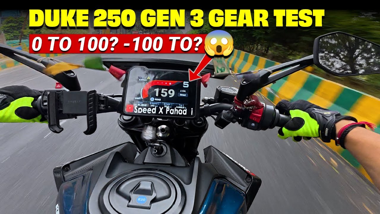 0 TO 100? | 100 TO ?😱  DUKE 250 GEN 3 GEAR SPEED TEST