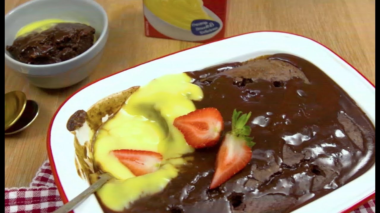 Chocolate malva pudding with Clover Classic custard| TX: 21 December  2018