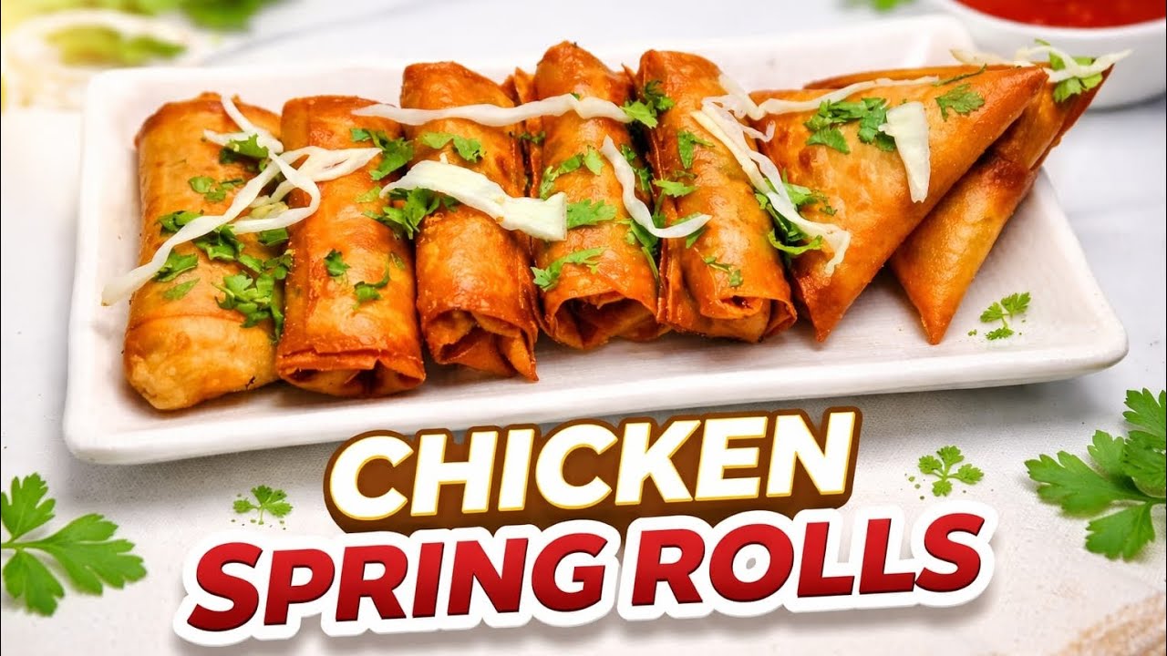 Chicken cheesy Spring Roll recipe|With samosa sheet|#myuniquekitchen&vlogs#Springroll#Ramzanrecipe