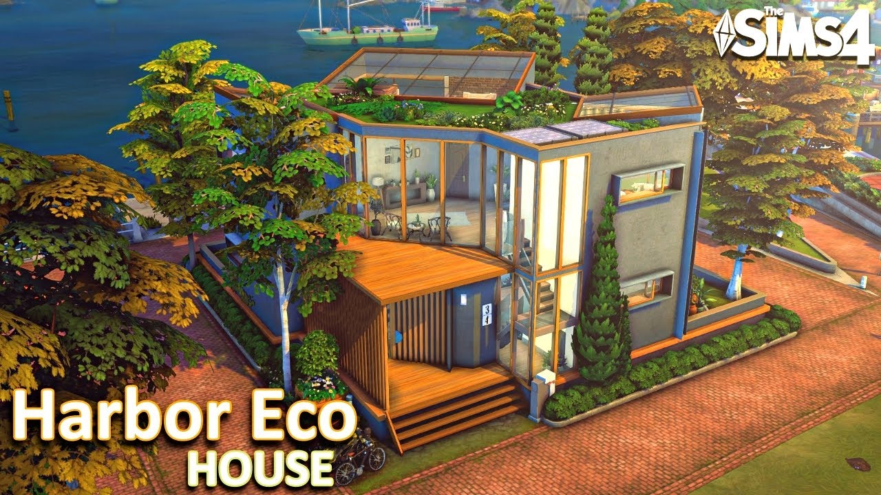 Harbor Eco 🌳 | Modern House (No CC) Stop Motion build | The Sims 4