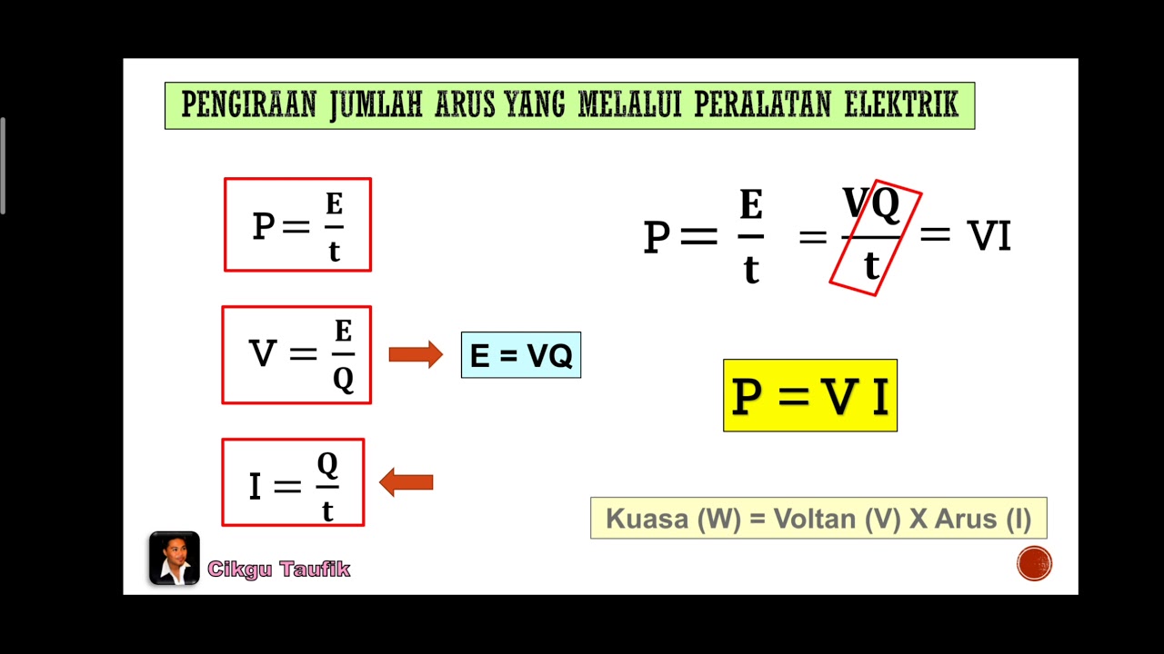 Sains Ting 3 KSSM I Bab 6 Elektrik & Kemagnetan I 6.4 Pengiraan Kos Tenaga Elektrik