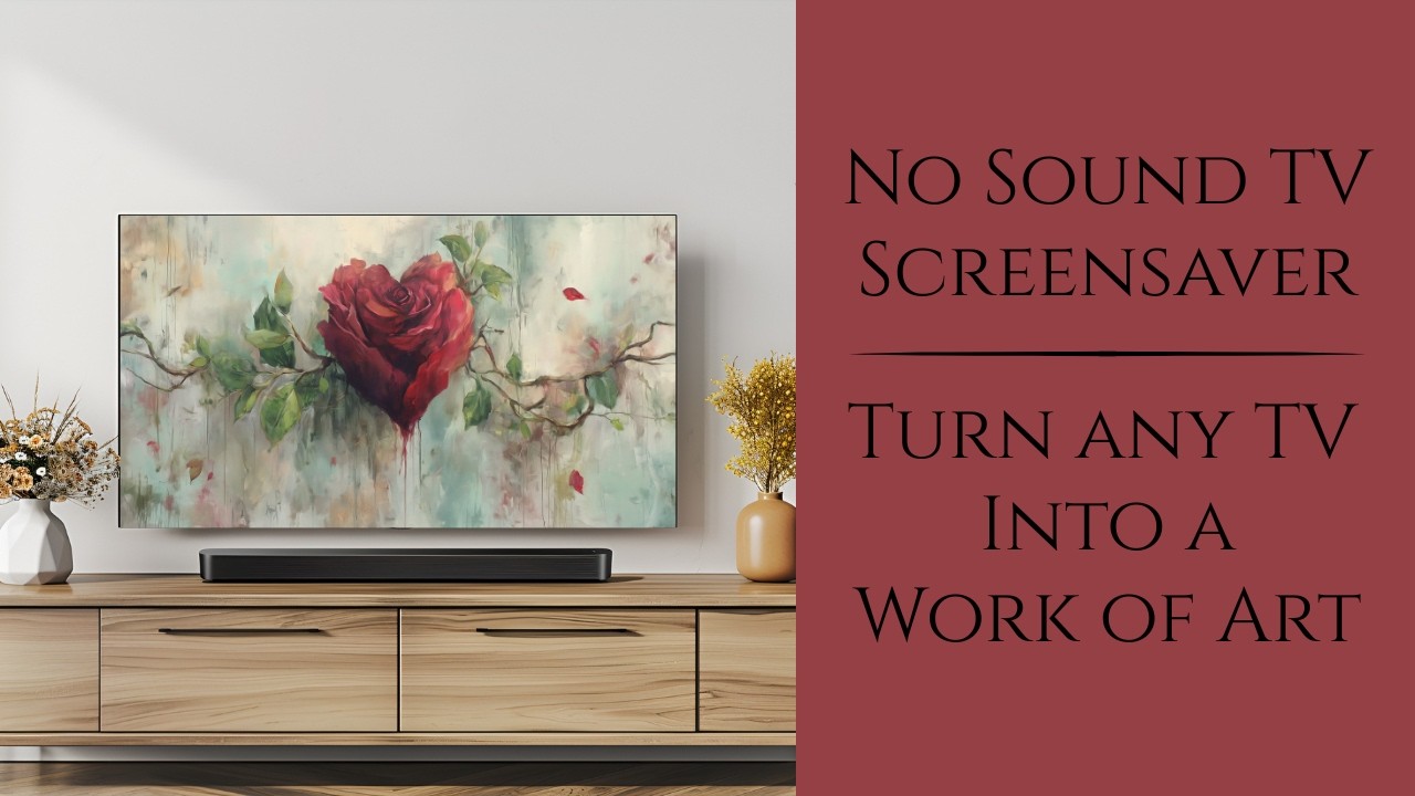 No Sound TV Screensaver | Rose Heart TV Art | Frame TV Screensaver 4K | Turn any TV Into a Frame TV