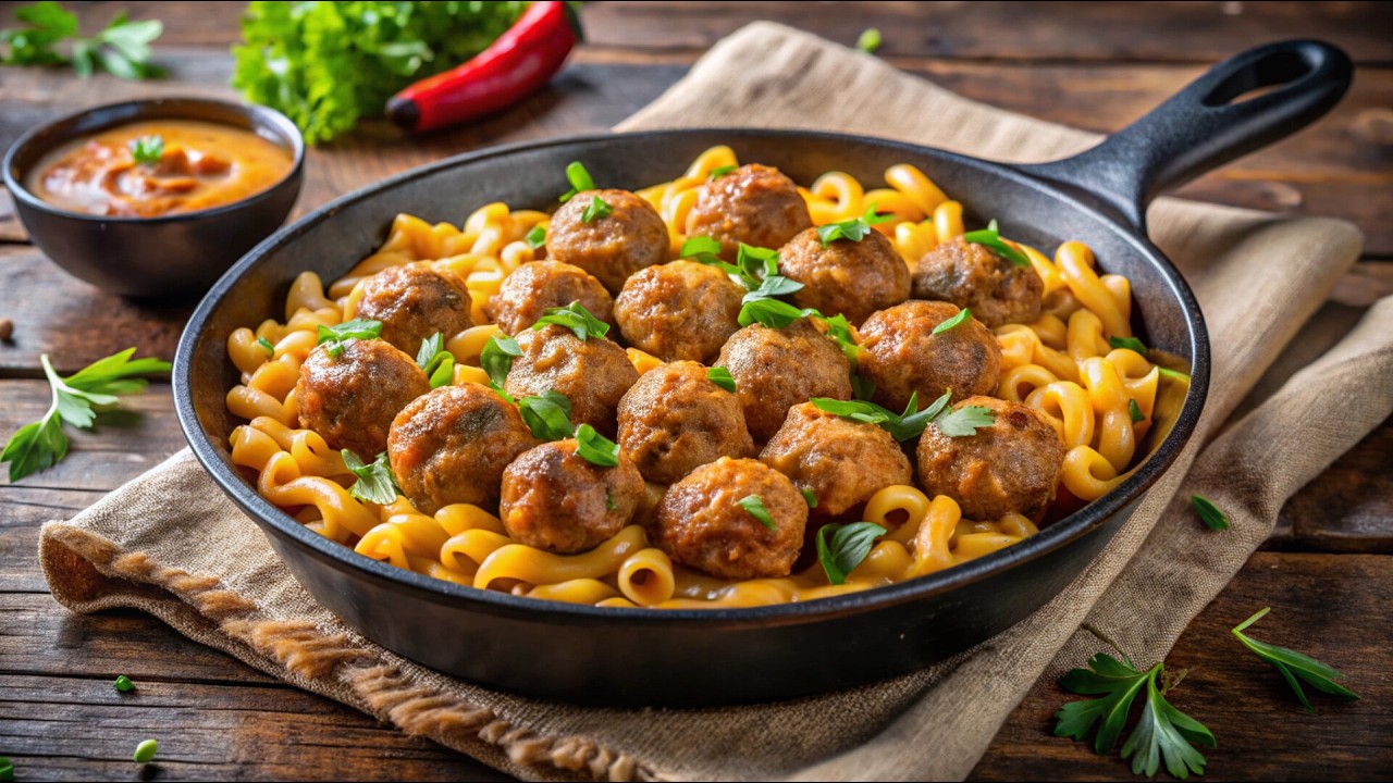 Only 3 Ingredients But This Meatball Pasta Tastes Amazing!