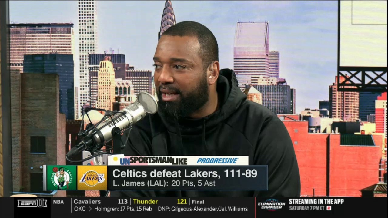 GET UP | Chris Canty on LeBron makes NBA history as Celtics rout Lakers 111-89 in rivalry game