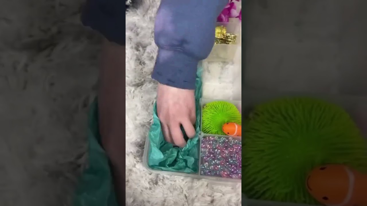 Making a satisfying beach box!! What would you grab first?! #shorts #asmr