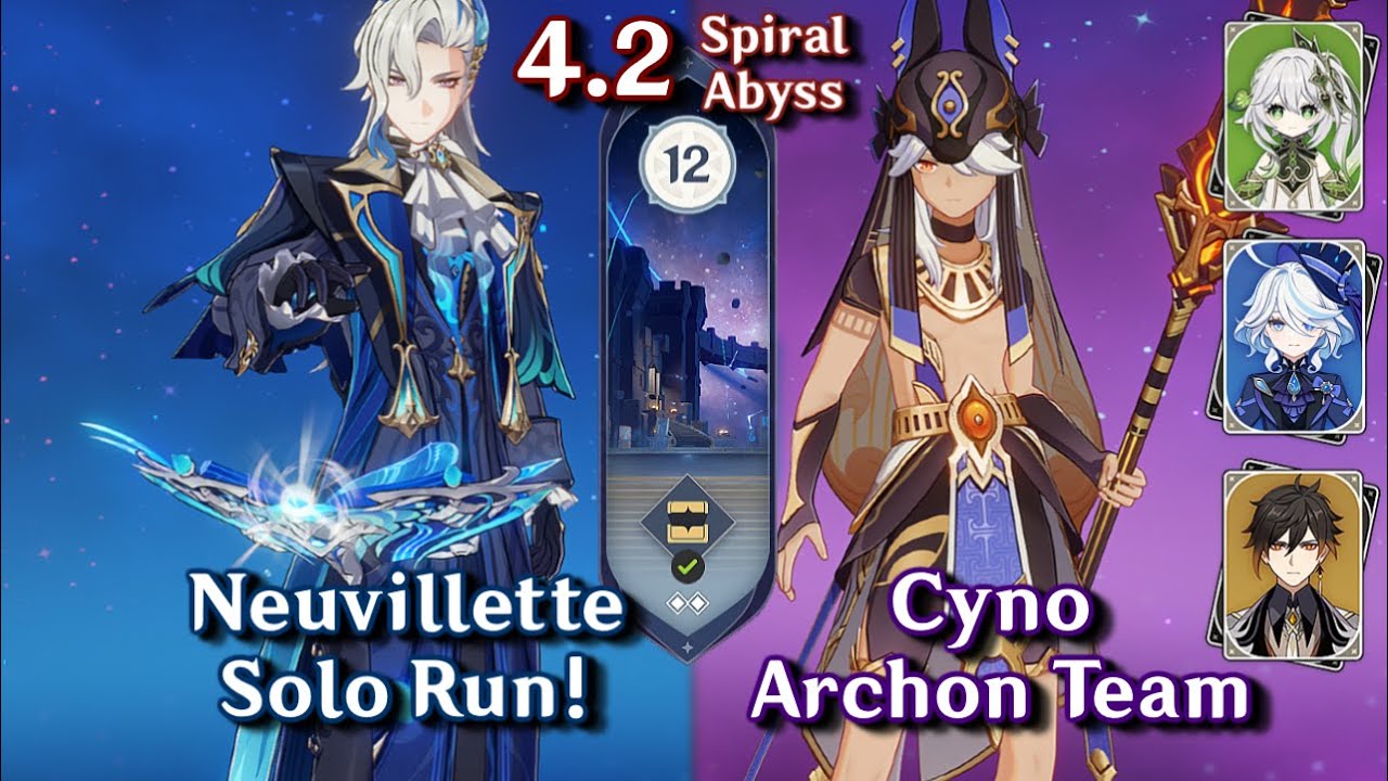 C0 Neuvillette Solo & C0 Cyno Quickbloom | Spiral Abyss 4.2 - Floor 12 9 Stars | Genshin Impact
