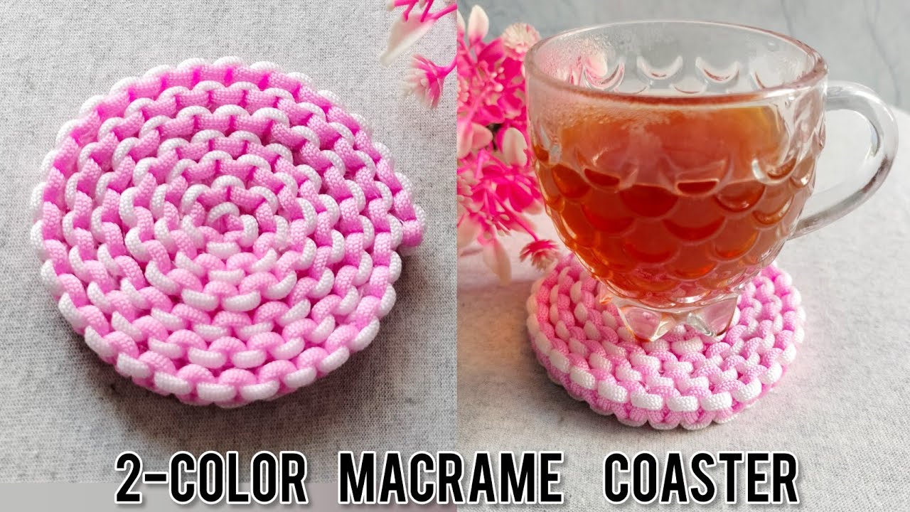 Macramé Coasters in Two Colors | Simple & Beginner Friendly | Step-by-Step Tutorial | Round Coaster