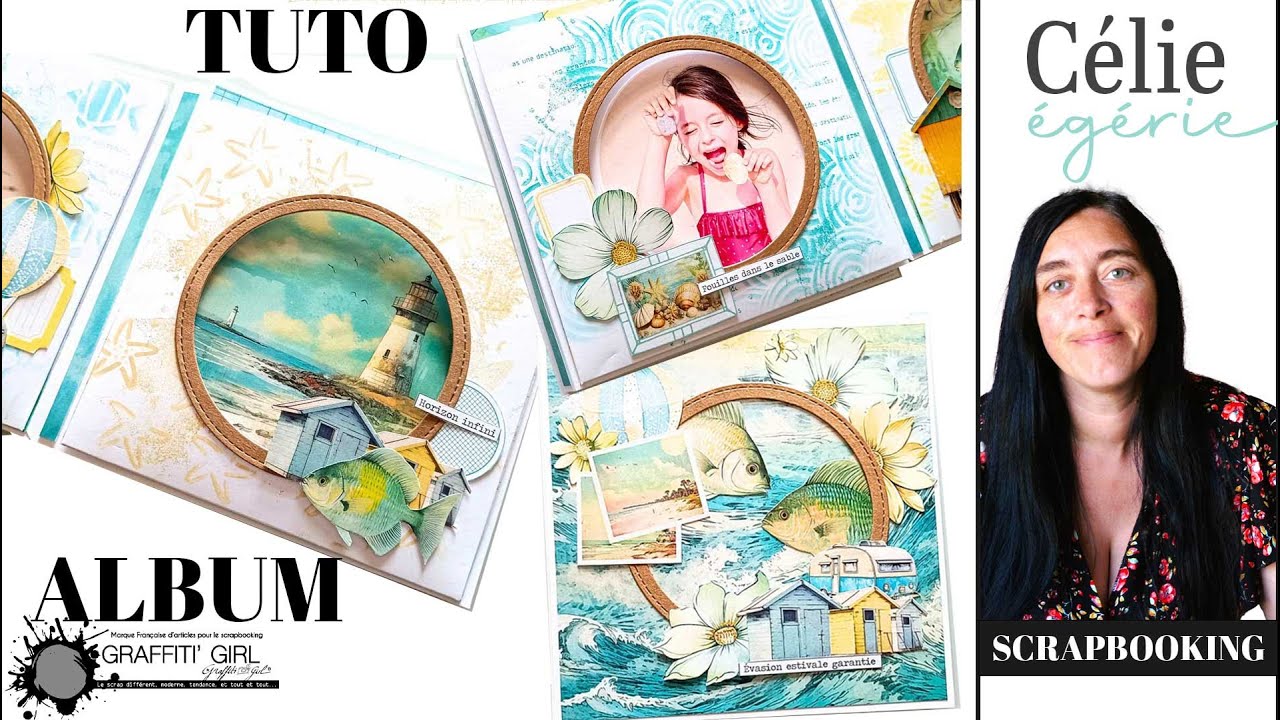 Créez un Mini-Album Aquarium - Tutoriel Scrapbooking par Célie