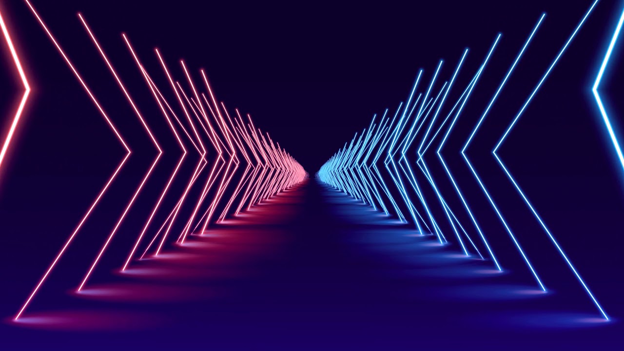 Abstract Neon Lights Animated VJ Loop Background Video - glowing lines no Copyright Motion VJ Loop