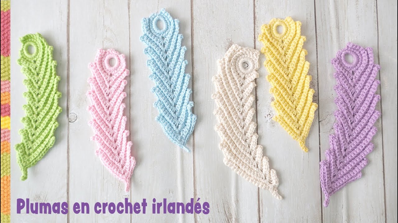 Plumas reversibles en crochet irlandés (rectas y curvas) / Tejiendo Perú