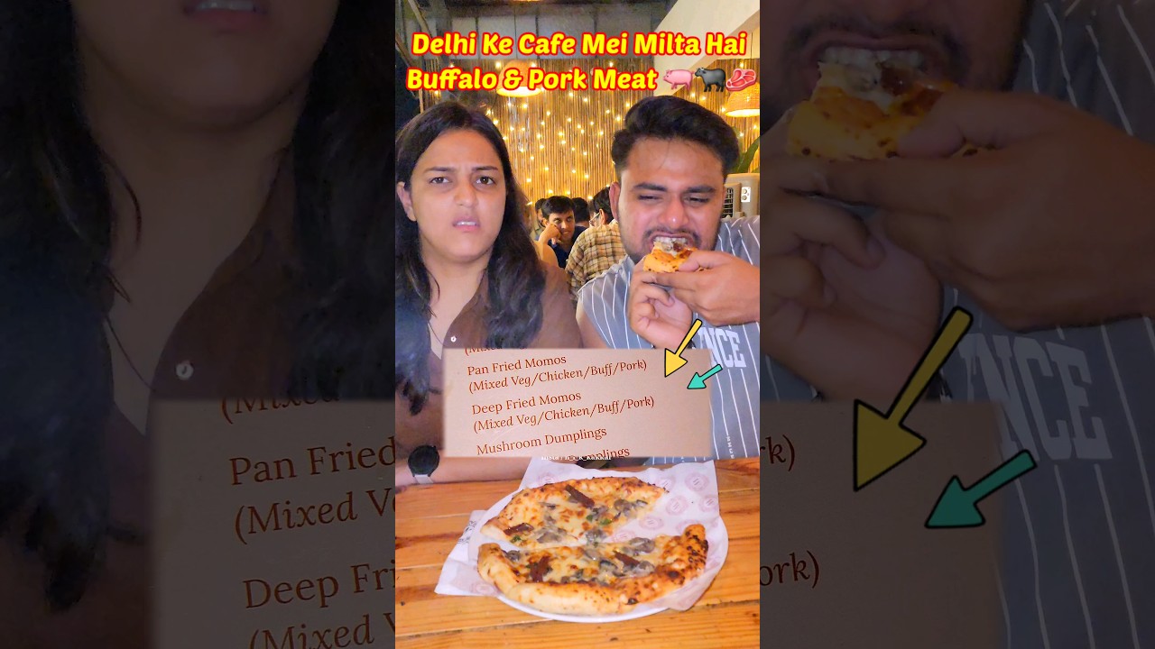This Cafe In Mkt, Delhi Is Serving Pork & Buffallo Meat 🐖🐃🥩🤮 #food #trending #viral #shorts