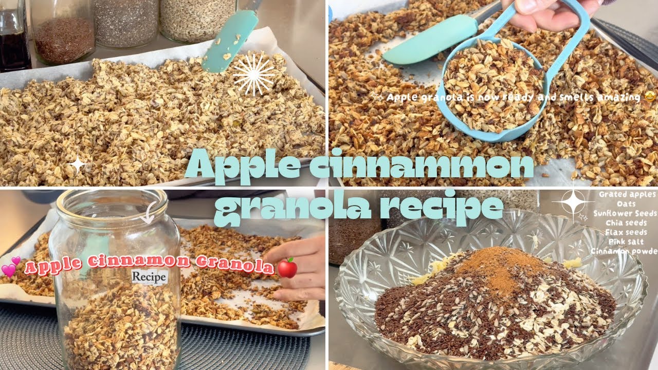 Homemade Apple Granola Recipe 🍎 | Easy Healthy Breakfast & Snack Idea I Heathy eating I Breakfast ✨