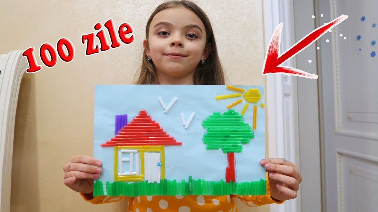 100 ZILE DE SCOALA | APLICATIE din PAIURI de Plastic de la JASMINA SHOW