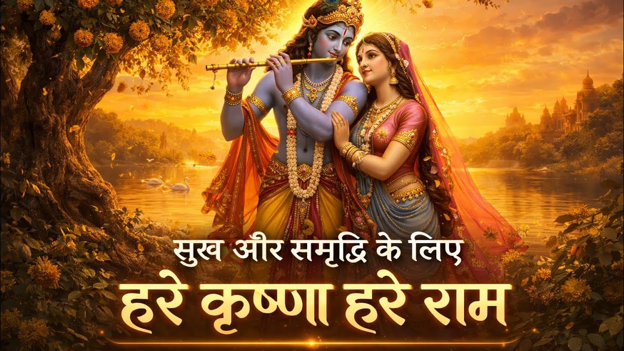 सुख और समृद्धि के लिए: हरे कृष्णा हरे राम | 108 बार कृष्णा महामंत्र का जाप | Radhe Radhe 
