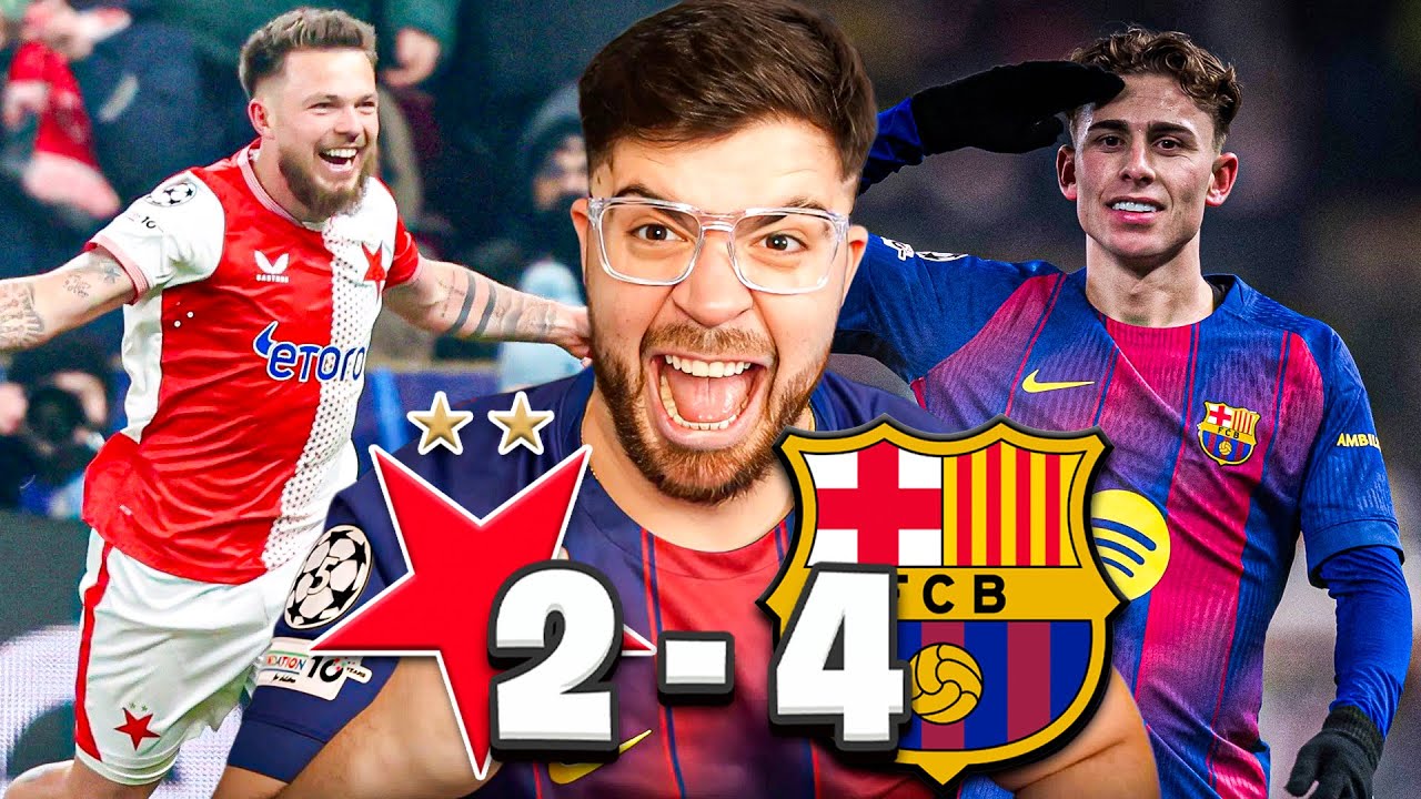 ¡GOLEADA DEL BARCELONA! 4 A 2 AL SLAVIA PRAGA POR CHAMPIONS LEAGUE ¿ENTRARÁ ENTRE LOS MEJORES 8?