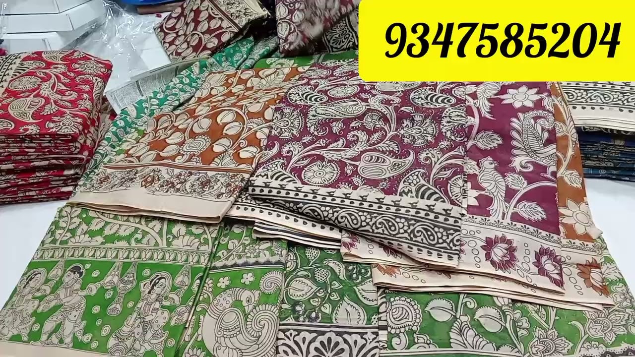 Kalamkari cotton sarees with blouse.580/* free shipping..#trending #saree#9347585204 #kalamkari 