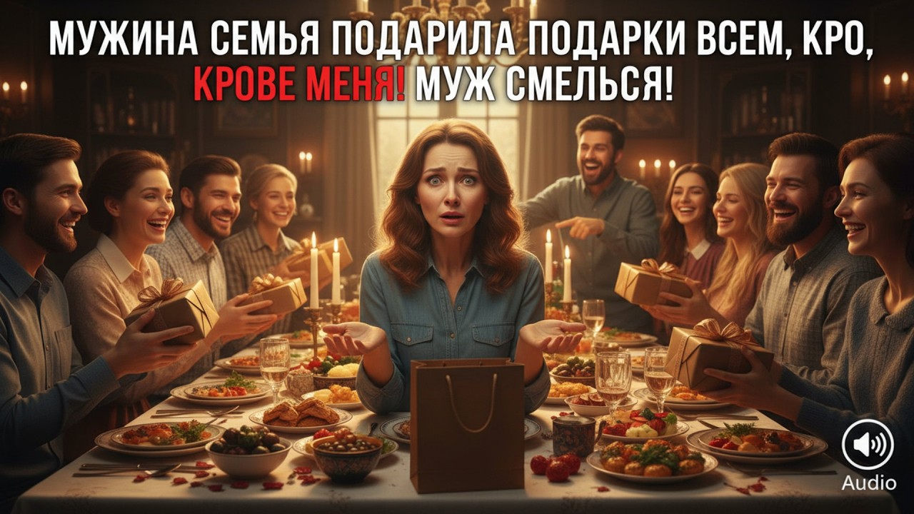 Семья мужа одарила всех, кроме меня. Муж рассмеялся