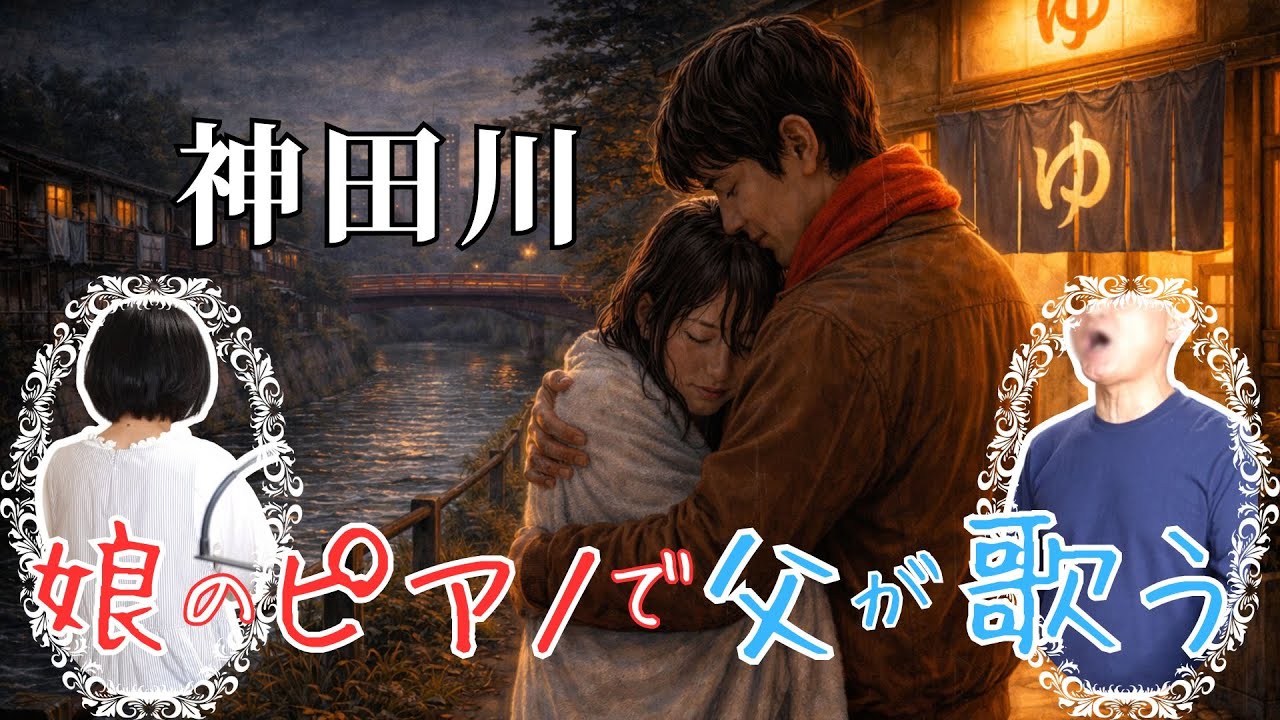 【娘のピアノで父が歌う】神田川【南こうせつとかぐや姫】