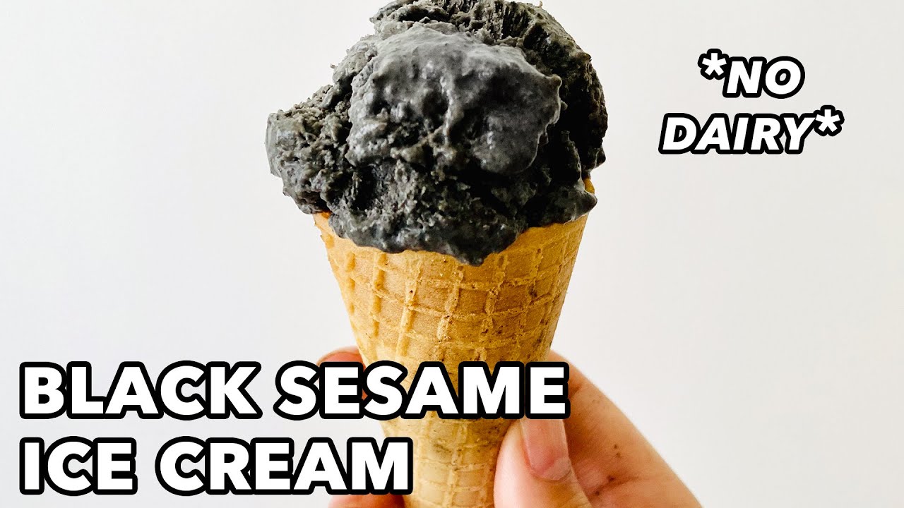 Black Sesame Ice Cream - NO Dairy NO Sugar | 5 Ingredients Only