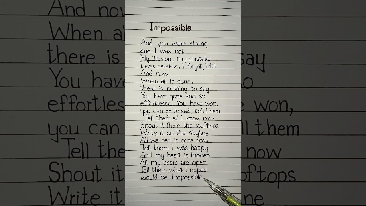 james arthur impossible lyrics #impossible #song