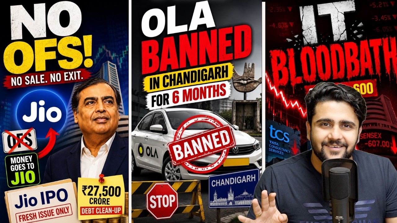 Reliance Jio IPO Announced, Ola Ban, IT Crash, Meta-CRED Deal, Sensex Falls, Zerodha : Business News