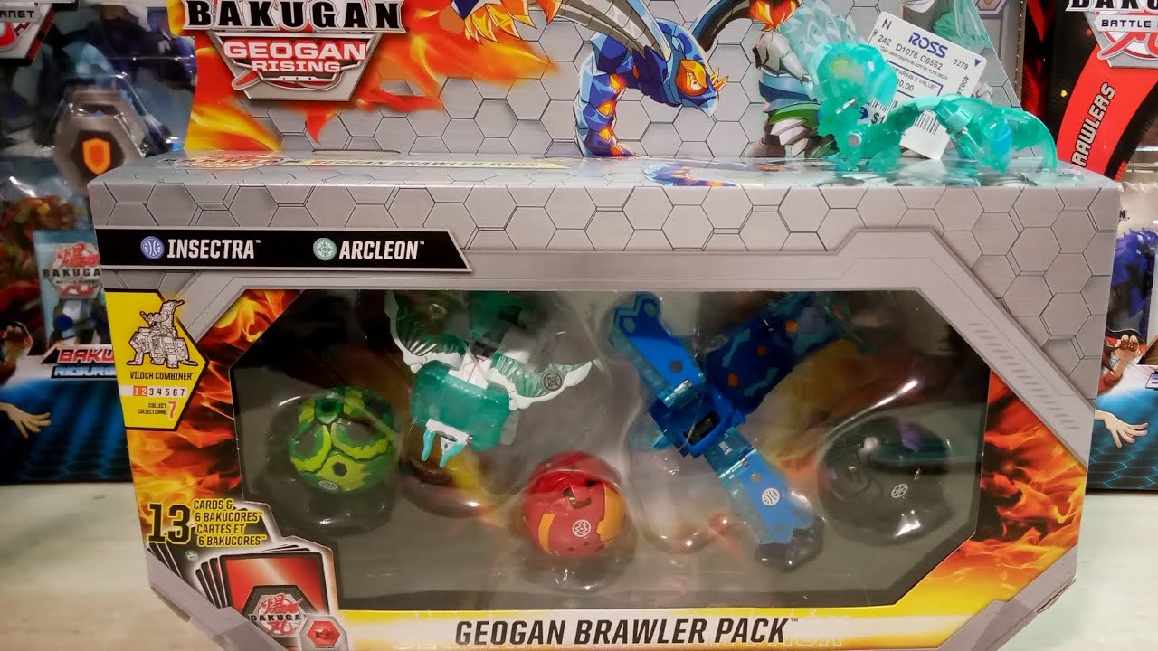 Bakugan Geogan Rising: Geogan Brawler Pack Unboxing & Review!!!! (Haos Arcleon + Aquos Insectra)