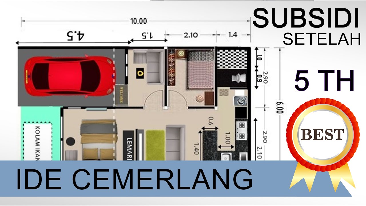 IDE RENOVASI RUMAH SUBSIDI TYPE 30/60 SETELAH 5 TAHUN