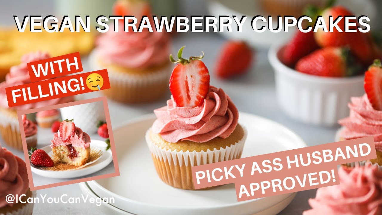 VEGAN STRAWBERRY CUPCAKES! 🍓🧁