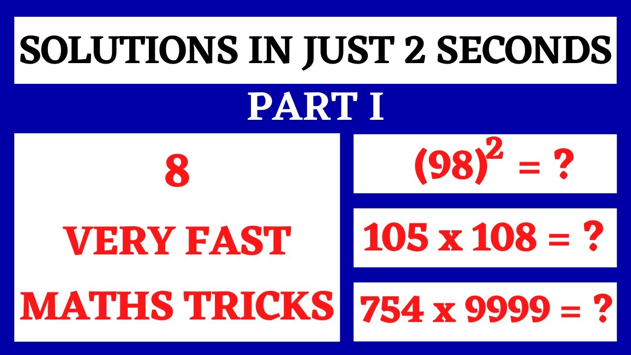 8 FAST MATHS TRICKS - PART 1 | இரண்டே வினாடிகளில் தீர்வு | TNPSC|RRB | SUARE & MULTIPLICATION TRICKS