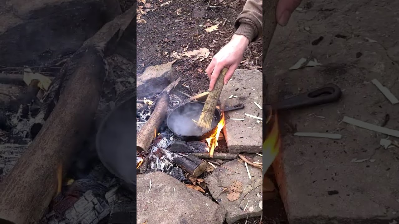 How I clean my cast iron at camp 🍳