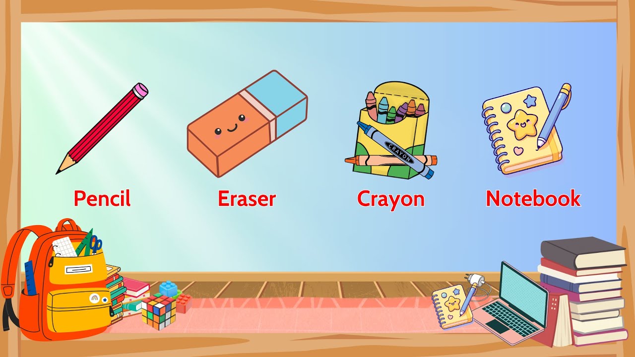 Discover English School SUPPLIES VOCABULARY - Play and Learn! | Auro - English for Kids