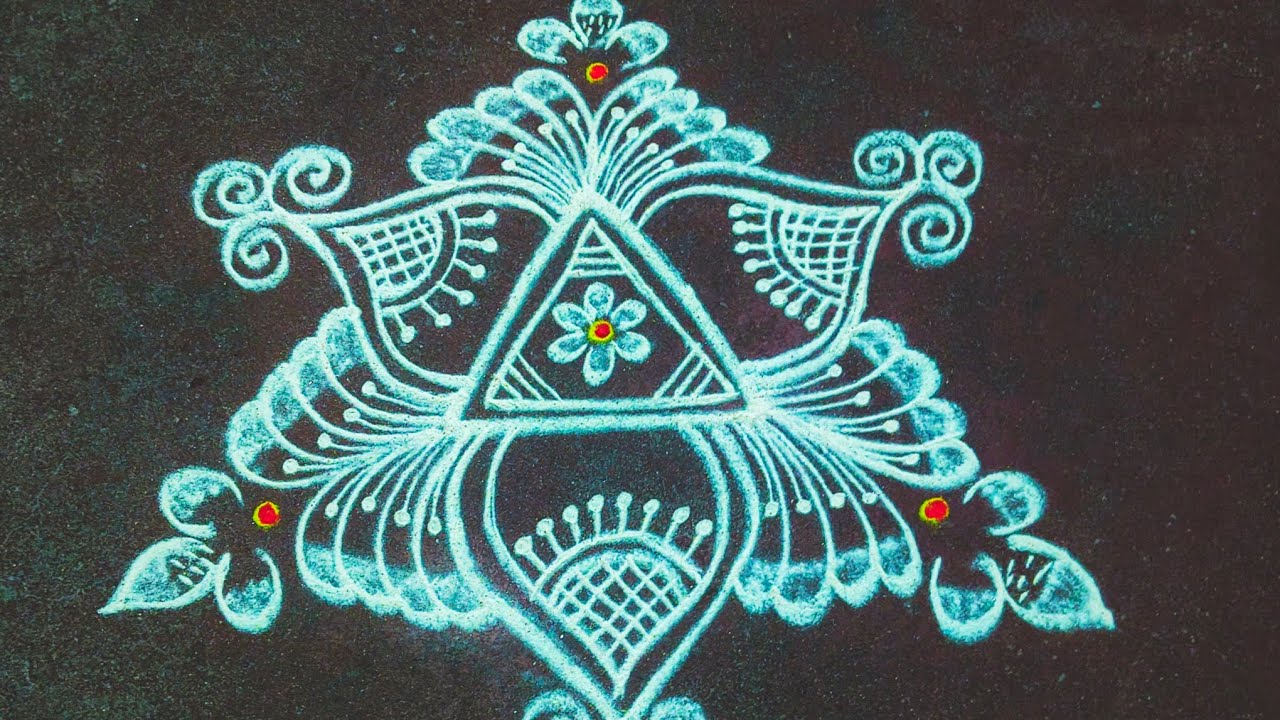 Festival rangoli koolam design🌺#dailyrangolivideo#muggulu#rangolidesign 