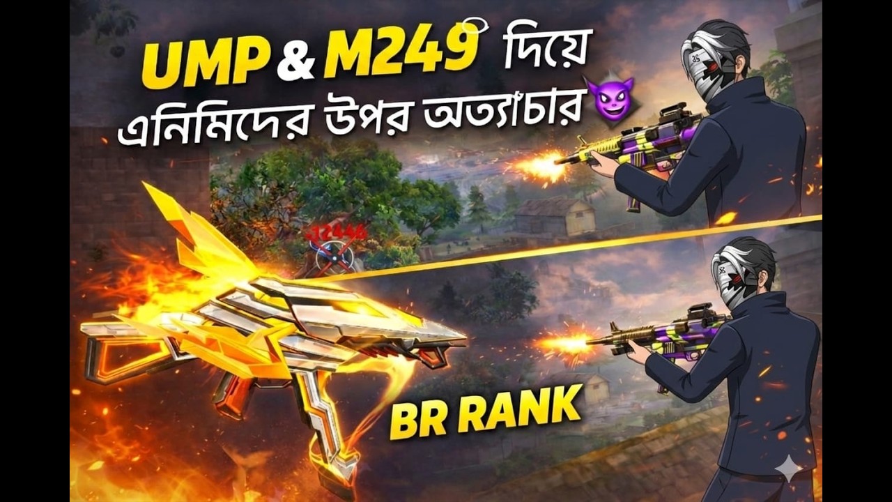 Xm8,Mag7,Ump,M249 দিয়ে  এনিমিদের ওপর অত্যাচার করে booyah👿