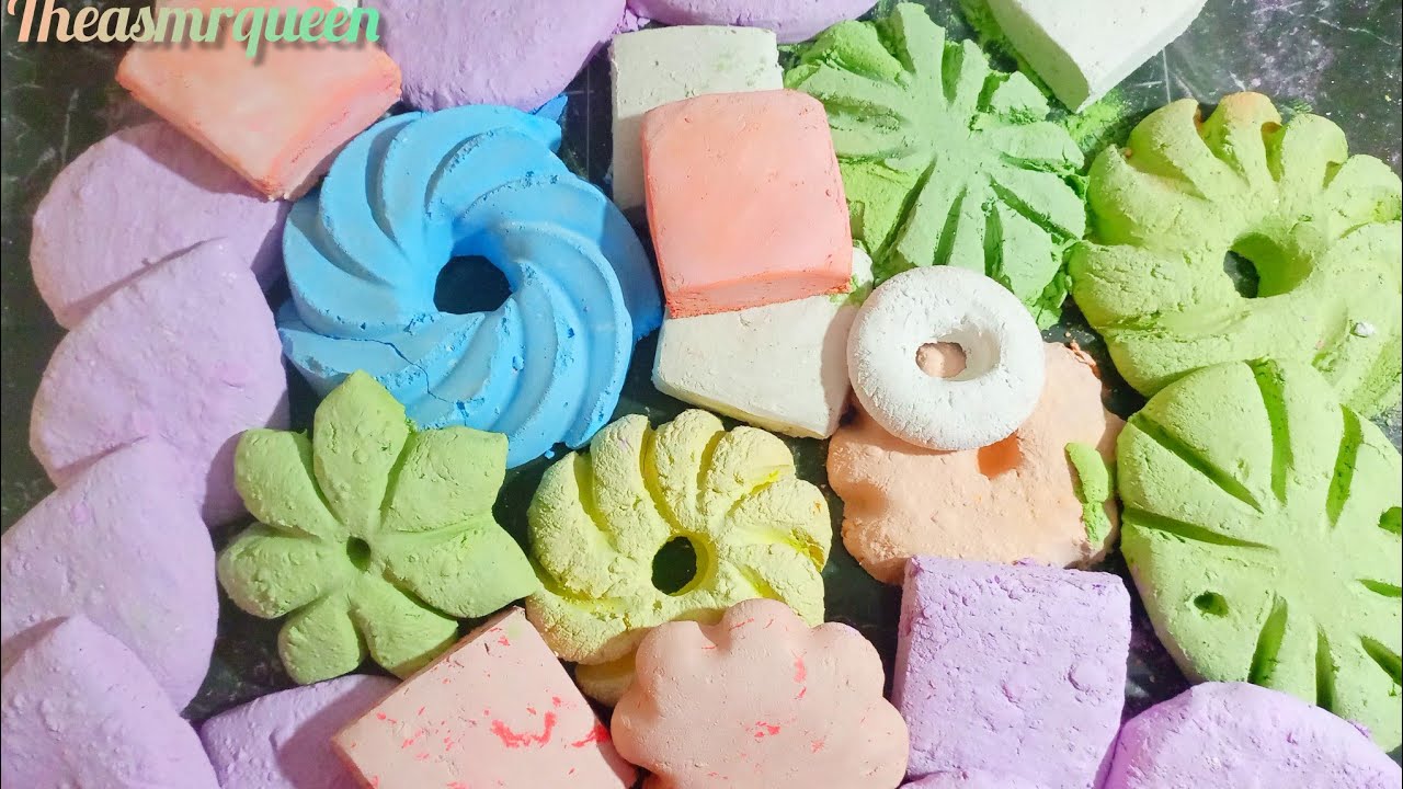 Soft Colorfull Chalk Crushing || Oddly Satisfying || ASMR 