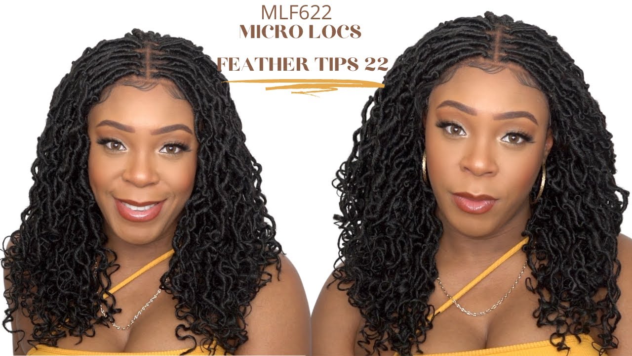 Bobbi Boss Synthetic Hair 4x4 Frontal Lace Wig - MLF622 MICRO LOCS FEATHER TIPS 22 --/WIGTYPES.COM
