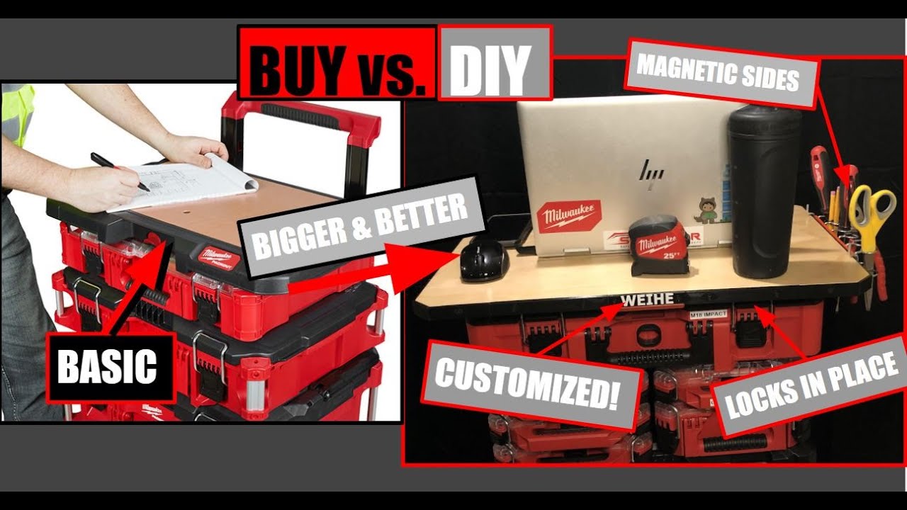 DIY Milwaukee PACKOUT Worktop-Compact Portable Workbench PACKOUT Add-On Creation #1