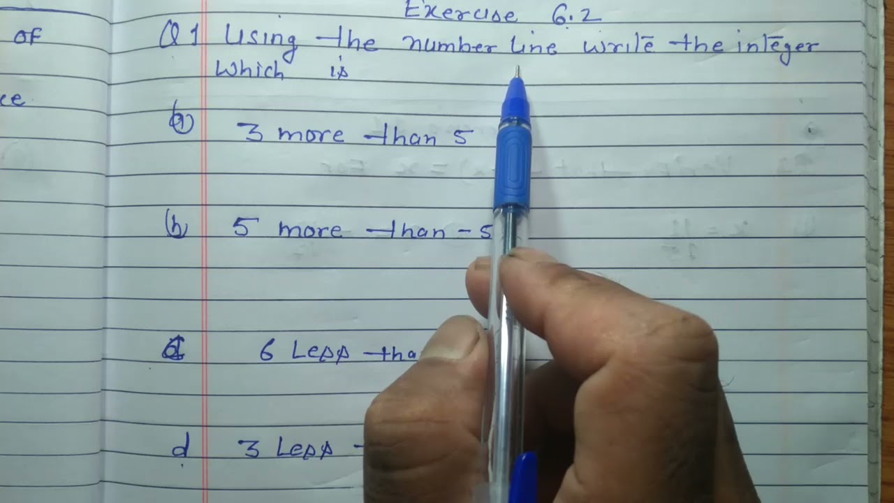 Class 6 - Exercise 6.2 - Q 1 | using number line write the integers which is