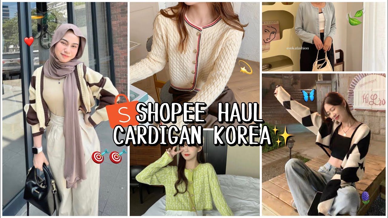 SHOPEE HAUL CARDIGAN KOREA SUPER AESTHETIC✨ | WAJIB PUNYAA!!