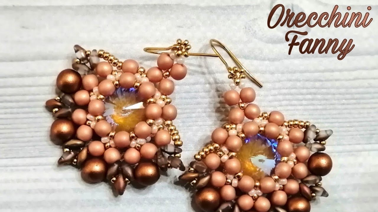 Video Tutorial Orecchini Fanny con Rivoli da 14mm, perle 4mm, perle 6mm, superduo