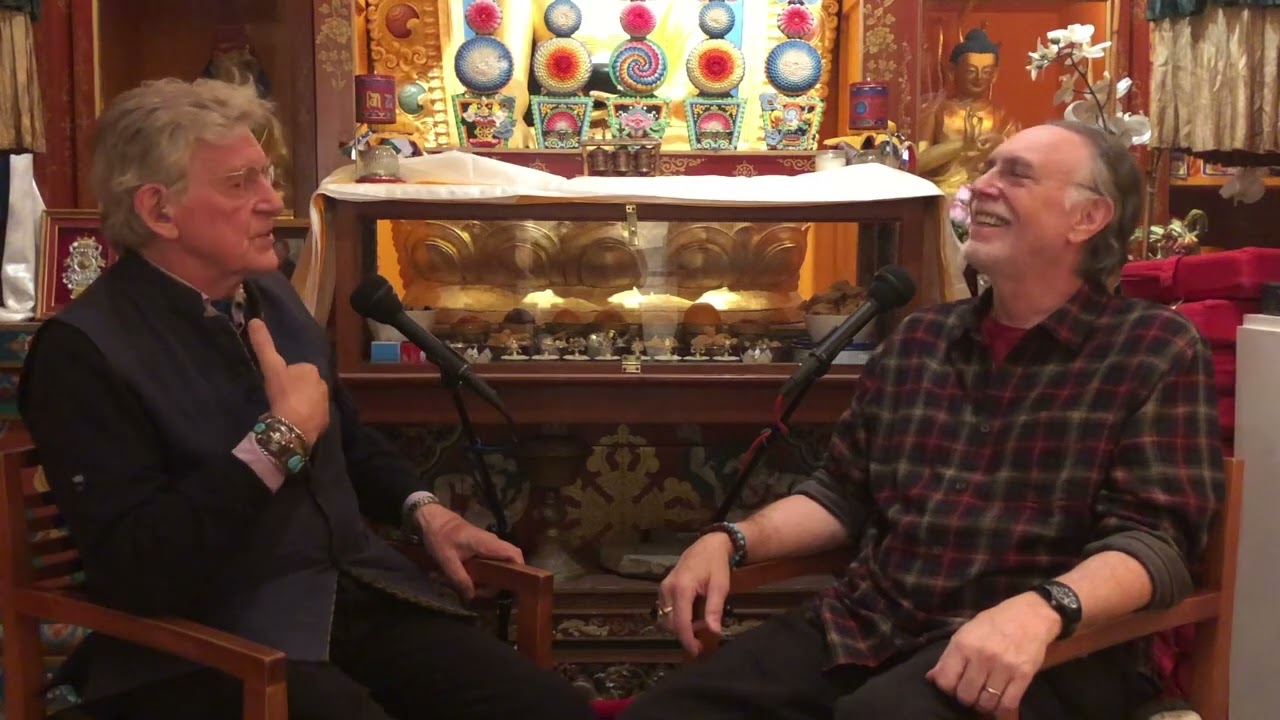 Krishna Das and Tenzin Robert Thurman at tibet house in New York City 2019