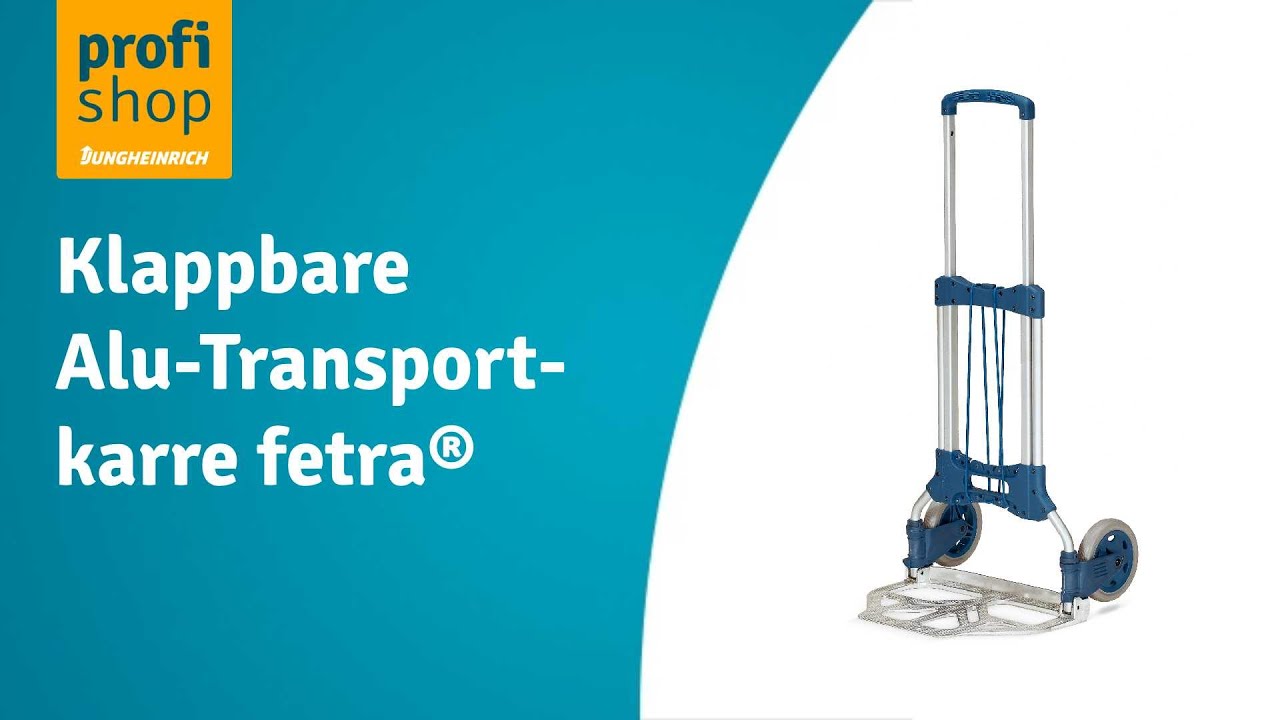 Klappbare Alu-Transportkarre fetra&reg;, Tragkraft 125 kg, Schaufel BxT 480 x 320 mm