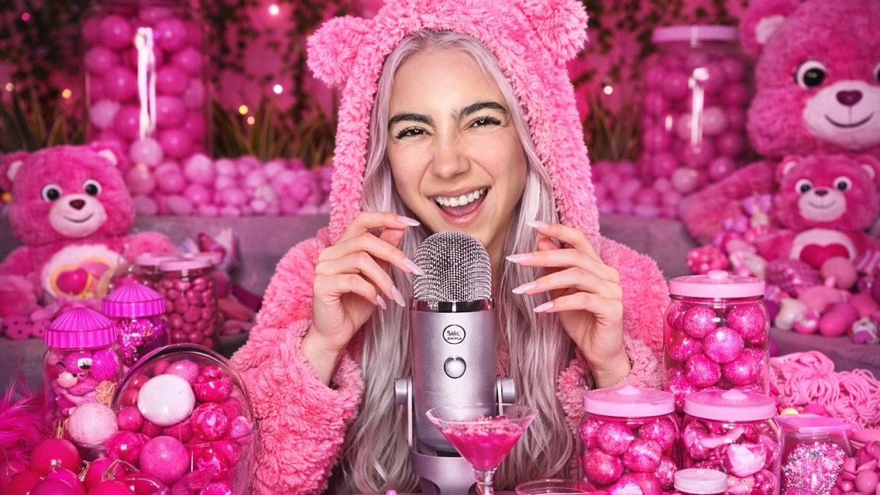 HICE ASMR con +1000 OBJETOS ROSAS