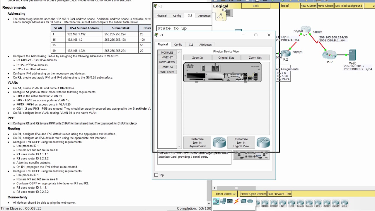 [CCNA v6] Packet Tracer 2.5.1.2 Skills Integration Challenge