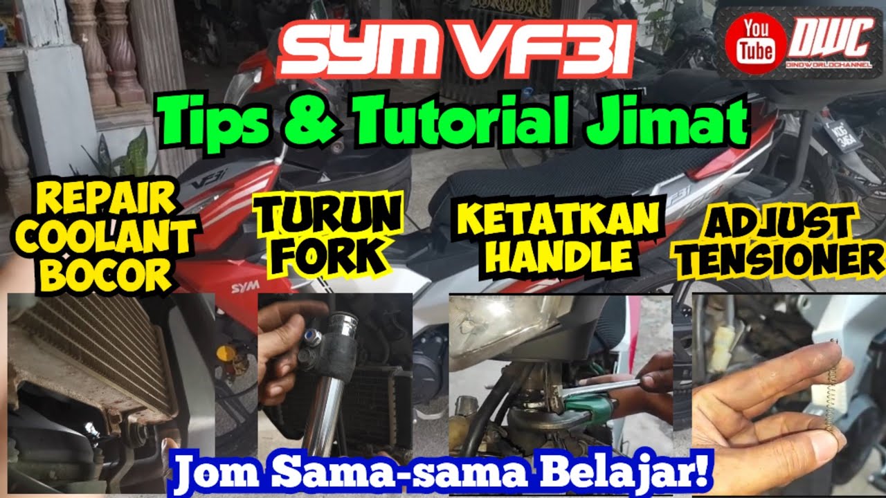 SYM VF3I | REPAIR COOLANT BOCOR, TURUN FORK, KETAT HANDLE & ADJUST TENSIONER | TIPS & TUTORIAL JIMAT