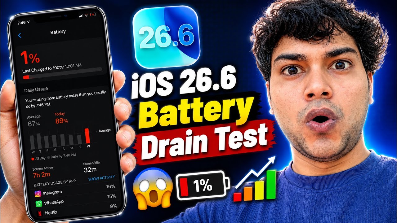 🚀 iOS 26.6 Battery Drain Test - Great Update 😱