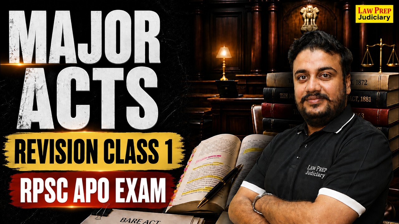 Major Acts Revision | Rajasthan APO Exams 2026 | RPSC APO Preparation 2026 | Class 1