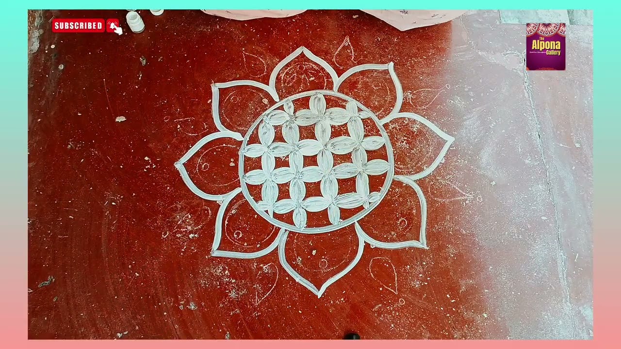 খুব সহজেই আঁকা গোল আলপনা #alpona#selfartist