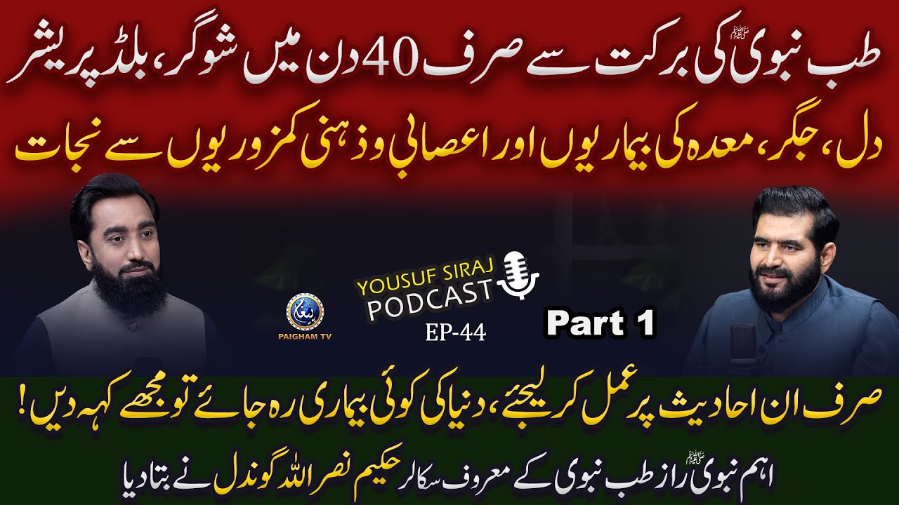 Tibbe Nabvi Se Sugar, BP, Dil, Jiger, Meday Ka Ilaj |Yousuf Siraj Podcast Ft. Hakeem Nasruallah EP44