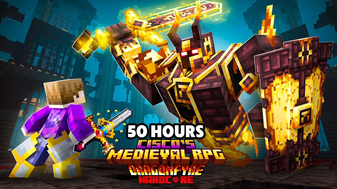 I Survived 50 HOURS in Cisco's Dragonfyre Fantasy RPG in Minecraft Hardcore!